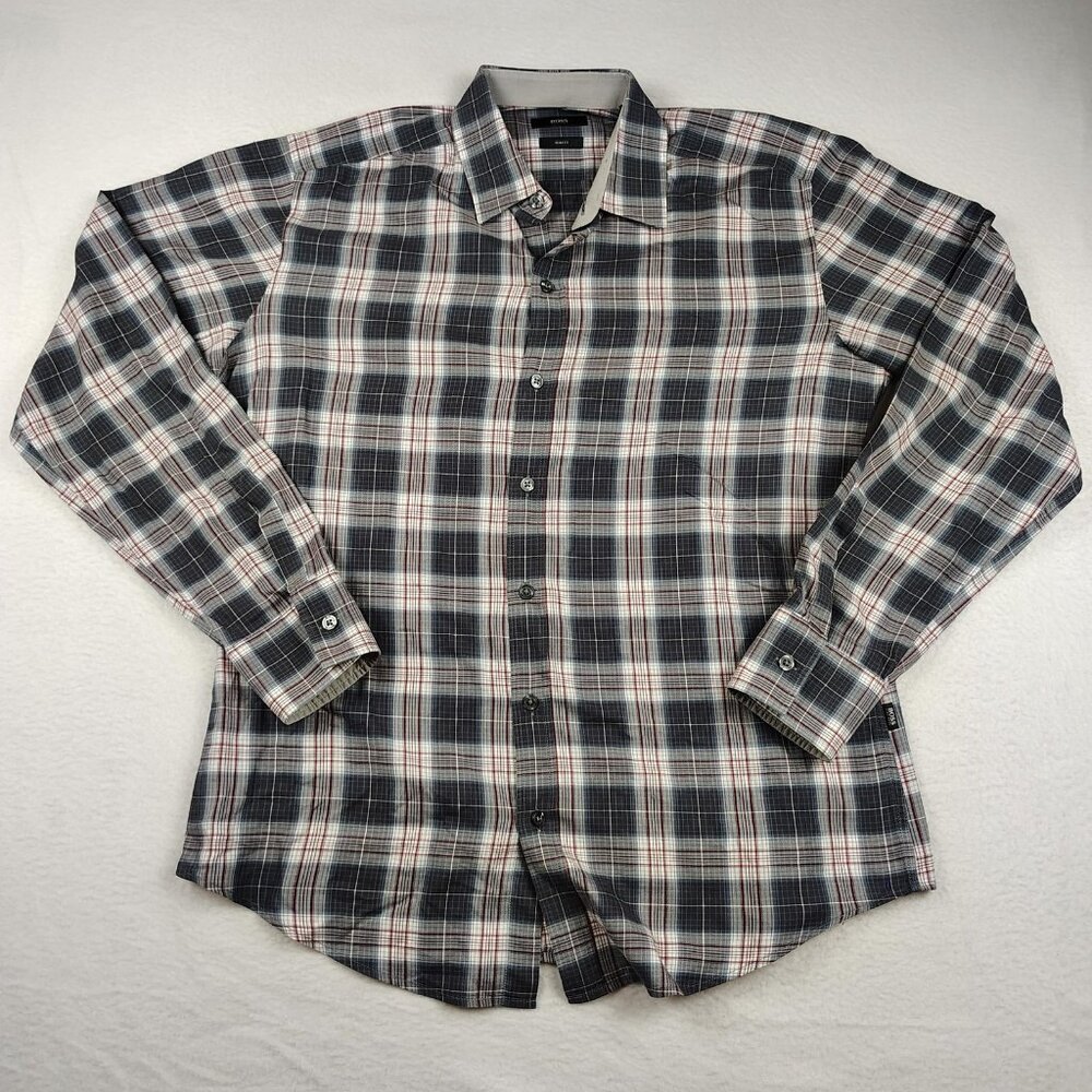 BOSS Hugo Boss Slim Fit  Shirt Mens sz M Plaid Casual Button Up